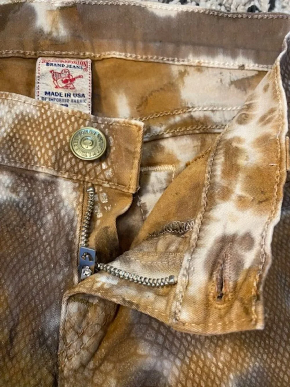 VTG True Religion Y2K Skinny low Rise Jeans Snake Skin 29/ 29 - Picture 7 of 16